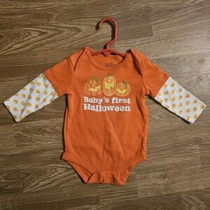 Orange Baby's First Halloween Onesie
